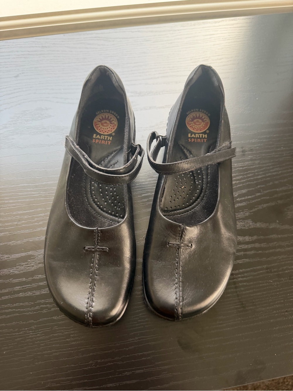 Earth Spirit Black Mary Jane Comfort Flats Size 7.5